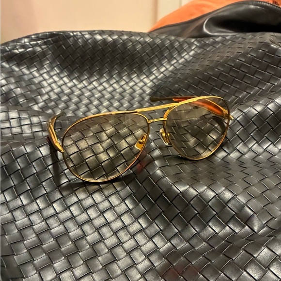 Bottega Veneta Gold-Tone Aviator Sunglasses - Picture 6 of 6